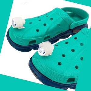 WHITE-LED Clip On Lightweight Lights For Crocs- 2pc-USB RECHARGEABLE  Waterproof